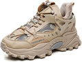 Men's Fashion Leather High Top Lace Up Chunky Platform Sneakers Casual Non-Slip Driving & Walking Shoes Zevon