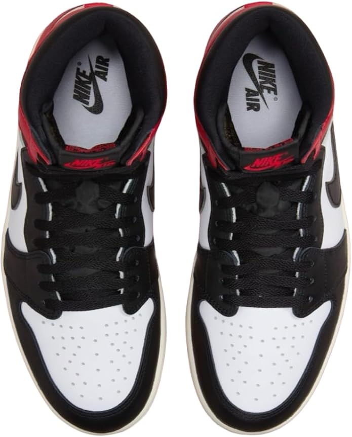 Nike Air Jordan 1 Retro High OG Men's Basketball Shoes Classic Style Sneaker (Black/Varsity Red/White - Size 8) Zevon