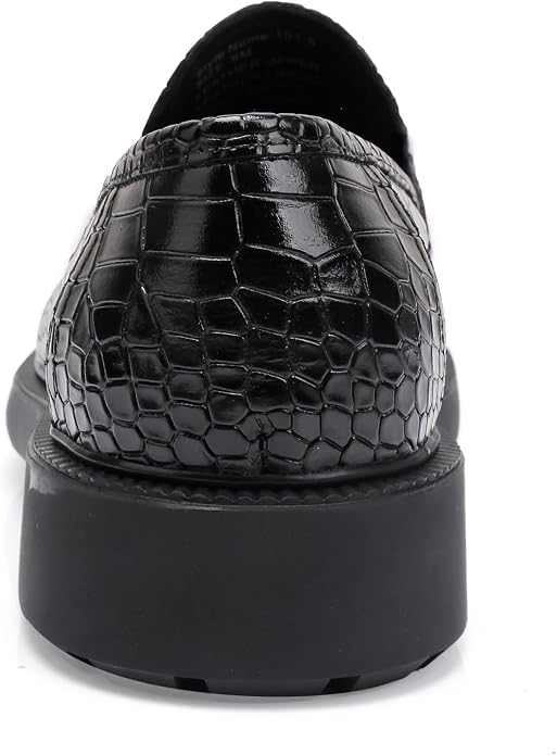 Premium Men's Crocodile Printed Leather Dress Shoes Classic Casual Business Buckle Slip-On Penny Loafer Wedding Shoes Zevon