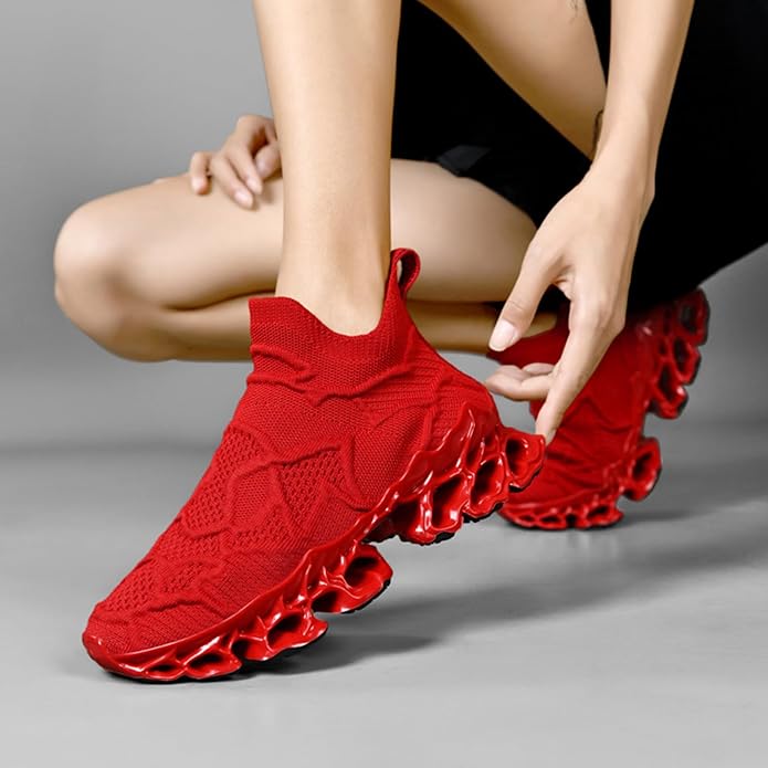 Poramea Unisex Slip-On Loafers Laceless Mesh Blade Walking Tennis Sneakers Casual Trail Running Shoes Zevon
