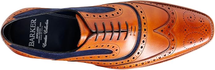 Barker McClean Men's Handmade Premium Calf Leather Goodyear Welted Oxford Dress Shoes with Full Leather Sole Zevon