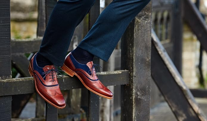 Barker McClean Men's Handmade Premium Calf Leather Goodyear Welted Oxford Dress Shoes with Full Leather Sole Zevon