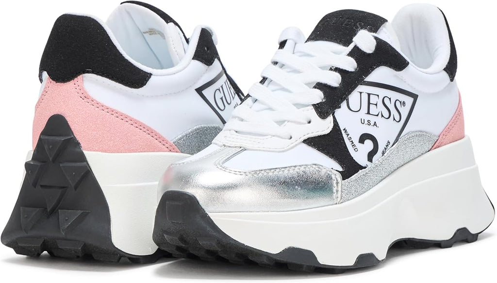 Guess Women's CALEBB Sneaker Fashion Casual Lace-Up Platform Athletic Low-Top Sneaker Zevon